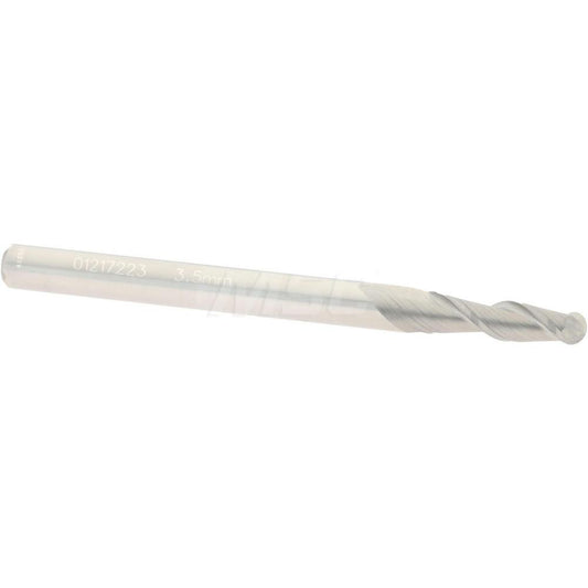 Accupro 01217223 Ball End Mill 0.1378" Dia, 0.4724" LOC, 2 Flute, Solid Carbide