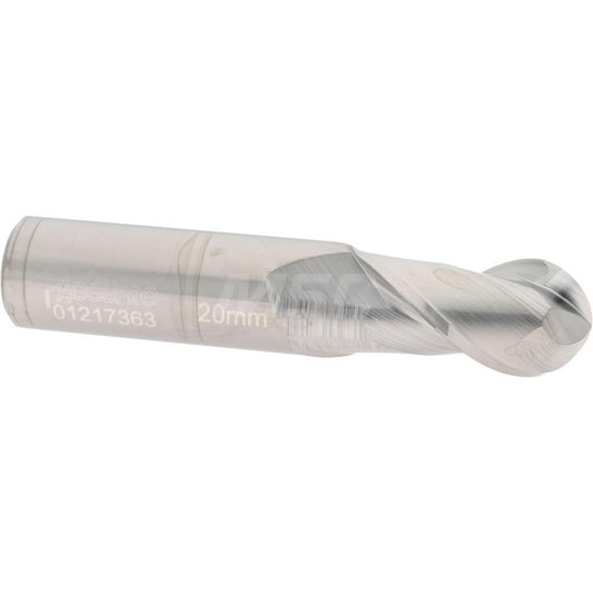 Accupro 01217363 Ball End Mill 0.7874" Dia, 1.4961" LOC, 2 Flute, Solid Carbide