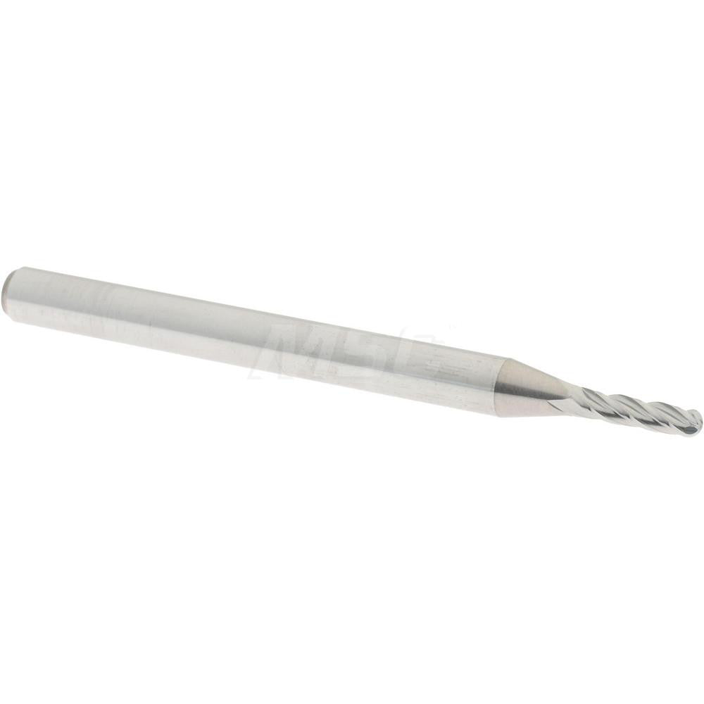 Accupro 01217397 Ball End Mill 0.0591" Dia, 0.2362" LOC, 4 Flute, Solid Carbide