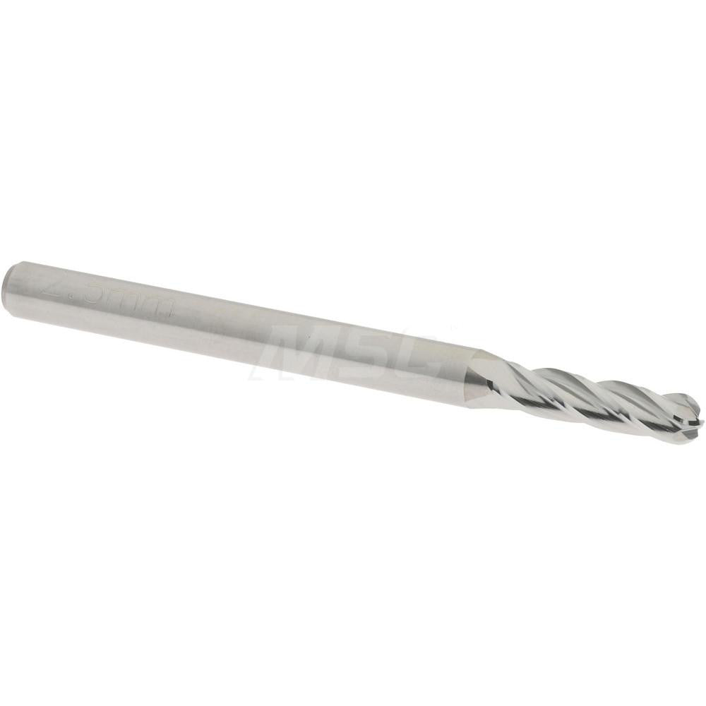 Accupro 01217413 Ball End Mill 0.0984" Dia, 0.374" LOC, 4 Flute, Solid Carbide
