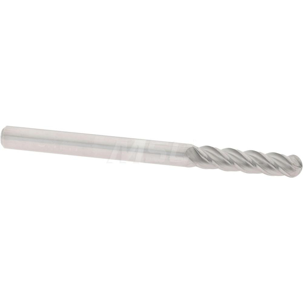 Accupro 01217421 Ball End Mill 0.1181" Dia, 0.4724" LOC, 4 Flute, Solid Carbide
