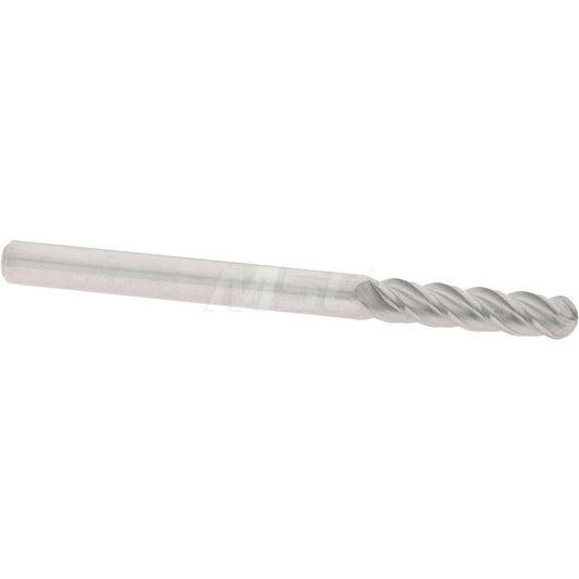 Accupro 01217421 Ball End Mill 0.1181" Dia, 0.4724" LOC, 4 Flute, Solid Carbide