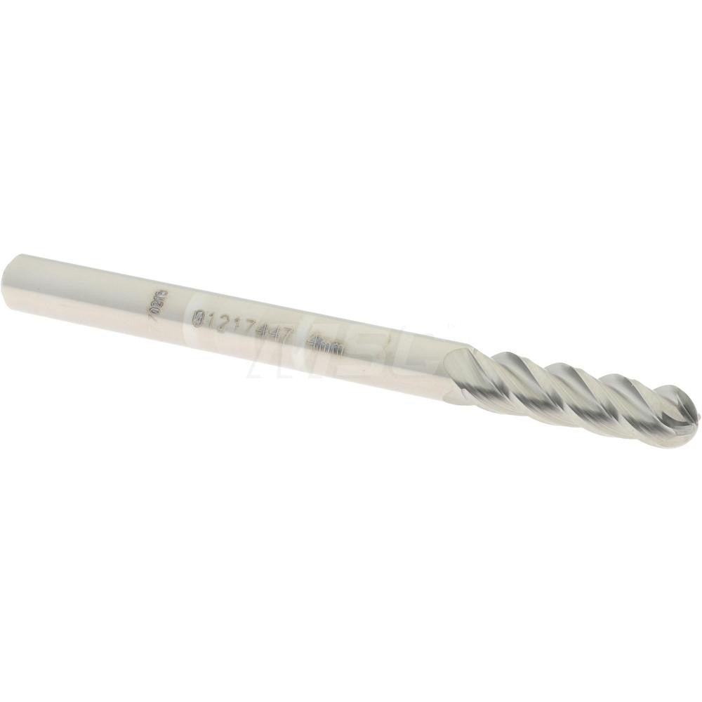 Accupro 01217447 Ball End Mill 0.1575" Dia, 0.5512" LOC, 4 Flute, Solid Carbide