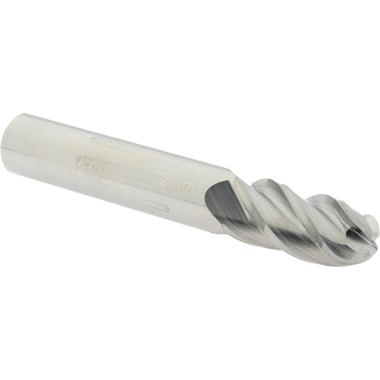 Accupro 01217538 Ball End Mill 0.4724" Dia, 0.9843" LOC, 4 Flute, Solid Carbide