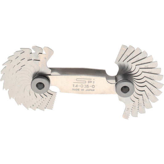 SPI 14-035-0 30 Leaf, 4 to 42 TPI Range, Steel Screw Pitch Gage