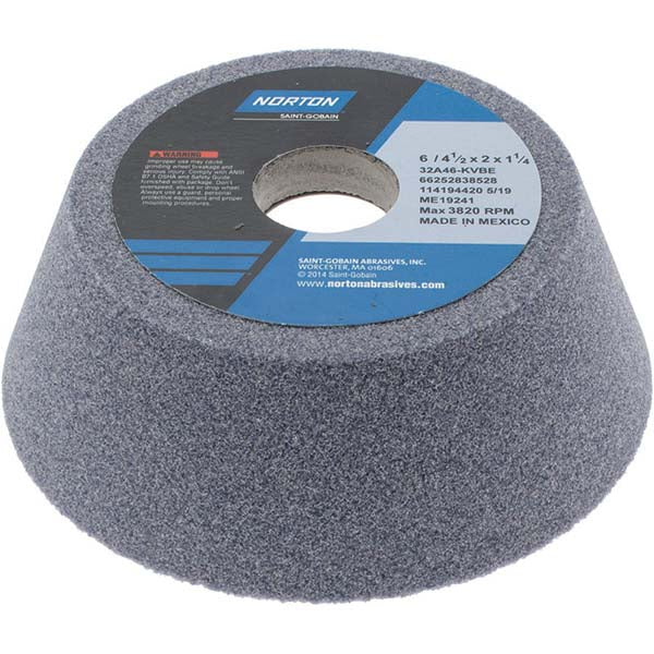 Norton 66252838528 Tool & Cutting Grinding Wheel  6" Dia,  3/8" Width,  1-1/4" Hole,  46 Grit,  K Hardness,  Type 11