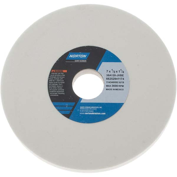 Norton 66252941174 Surface Grinding Wheel 7" Dia, 1/2" Thick, 1-1/4" Hole, 120 Grit, J Hardness