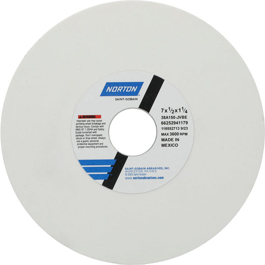 Norton 66252941179 Surface Grinding Wheel 7" Dia, 1/2" Thick, 1-1/4" Hole, 150 Grit, J Hardness