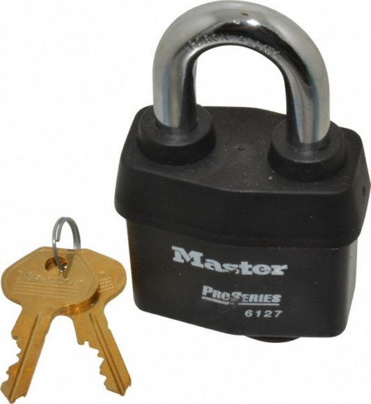 Master Lock 6127KA-12G102 Padlock Laminated Steel, Keyed Alike, 2-5/8" Wide