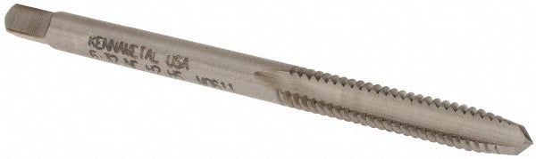 Kennametal 1540519 Straight Flute Tap #6-32 UNC, 2 Flute, Plug Chamfer, 3B Class of Fit, High-Speed Steel, Bright/Uncoated Finish