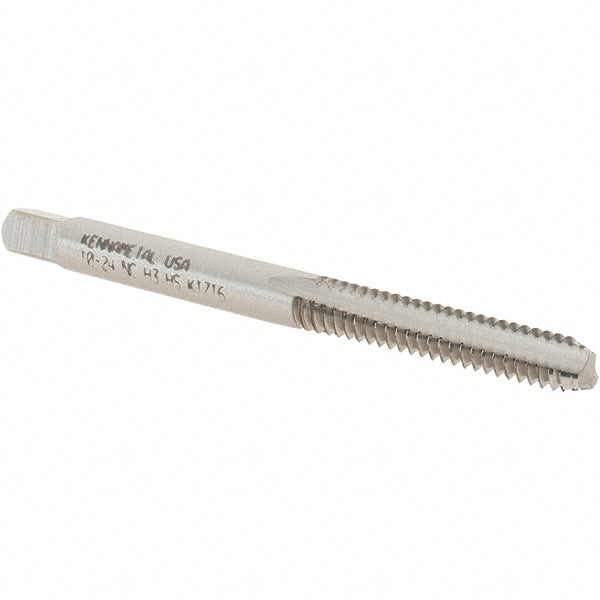 Kennametal 4131529 Straight Flute Tap #10-24 UNC, 3 Flute, Bottoming Chamfer, 2B & 3B Class of Fit, High-Speed Steel, Bright/Uncoated Finish