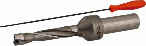 Kennametal 1785284 Replaceable-Tip Drill 12.7 to 13.2 mm Dia, 63.5 mm Max Depth, 19.05 mm Weldon Flat Shank