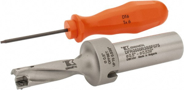 Kennametal 1715069 38.1mm Max Drill Depth, 3xD, 12.7mm Diam, Indexable Insert Drill