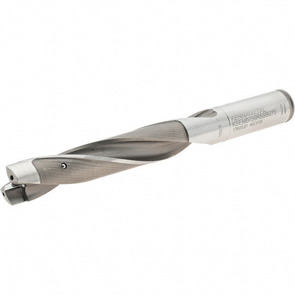Kennametal 1329703 Replaceable-Tip Drill 19.05 to 19.55 mm Dia, 100 mm Max Depth, 19.05 mm Straight-Cylindrical Shank