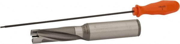 Kennametal 2238544 Replaceable-Tip Drill 20.64 to 21.14 mm Dia, 61.91 mm Max Depth, 25.4 mm Straight-Cylindrical Shank