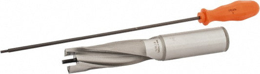Kennametal 2238566 Replaceable-Tip Drill 30.16 to 30.66 mm Dia, 90.49 mm Max Depth, 31.75 mm Straight-Cylindrical Shank