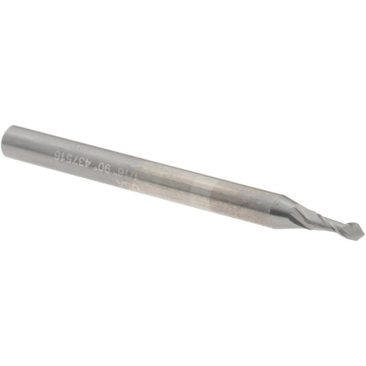 Melin Tool 11623 Drill Mill 1/16" Dia, 3/16" LOC, 2 Flutes, 90 &deg Point, Solid Carbide