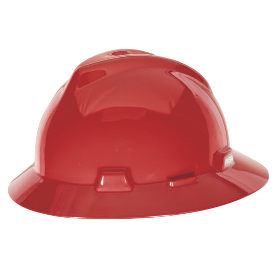 MSA 475371 Hard Hat Impact Resistant, Full Brim, Type 1, Class E