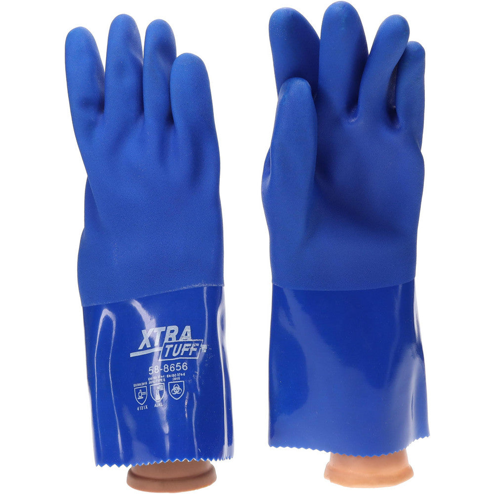 PRO-SAFE 58-8656/L Chemical Resistant Gloves PRO-SAFE Size Large, Polyvinylchloride, Supported