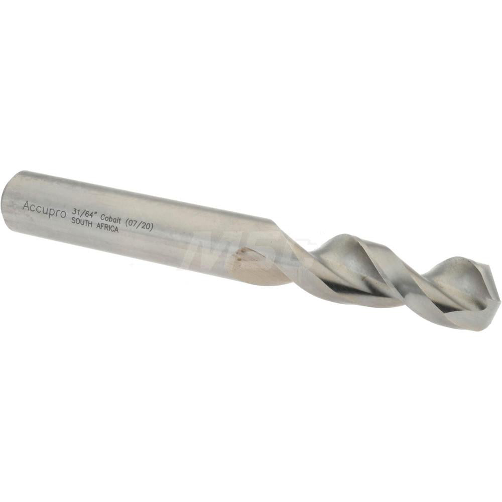 Accupro 1631229-AC Screw Machine Length Drill Bit 0.4844" Dia, 130 &deg, Cobalt
