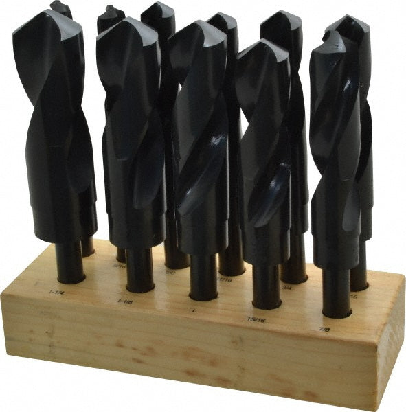 Value Collection 01345115 Drill Bit Set Reduced Shank Drill Bits, 11 Pc, 118 &deg, High Speed Steel