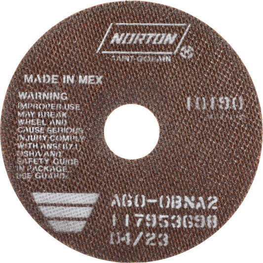 Norton 66252835055 Cutoff Wheel 6" Dia, 0.035" Thick, 1-1/4" Hole, Aluminum Oxide
