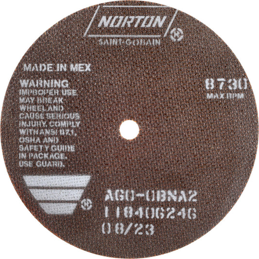 Norton 66252938786 Cutoff Wheel 7" Dia, 0.035" Thick, 1/2" Hole, Aluminum Oxide