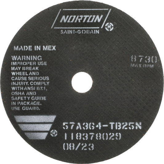Norton 66252922675 Cut-Off Wheel 7" Dia, 1/16" Thick, 7/8" Hole, Aluminum Oxide