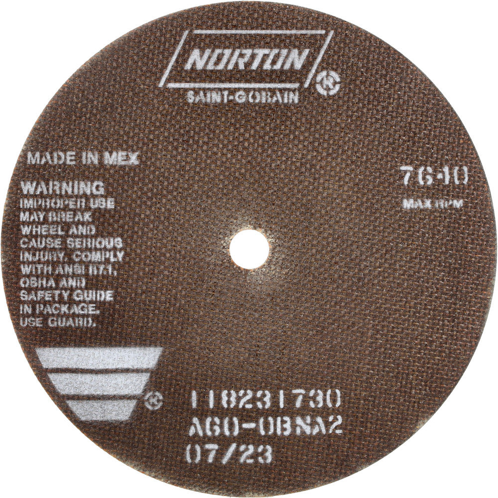 Norton 66253042981 Cutoff Wheel 8" Dia, 0.06" Thick, 5/8" Hole, Aluminum Oxide