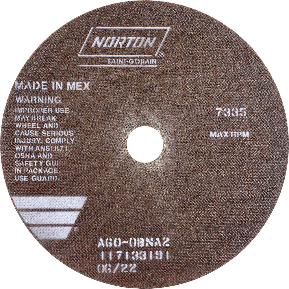 Norton 66253149186 Cutoff Wheel 10" Dia, 0.06" Thick, 1-1/4" Hole, Aluminum Oxide