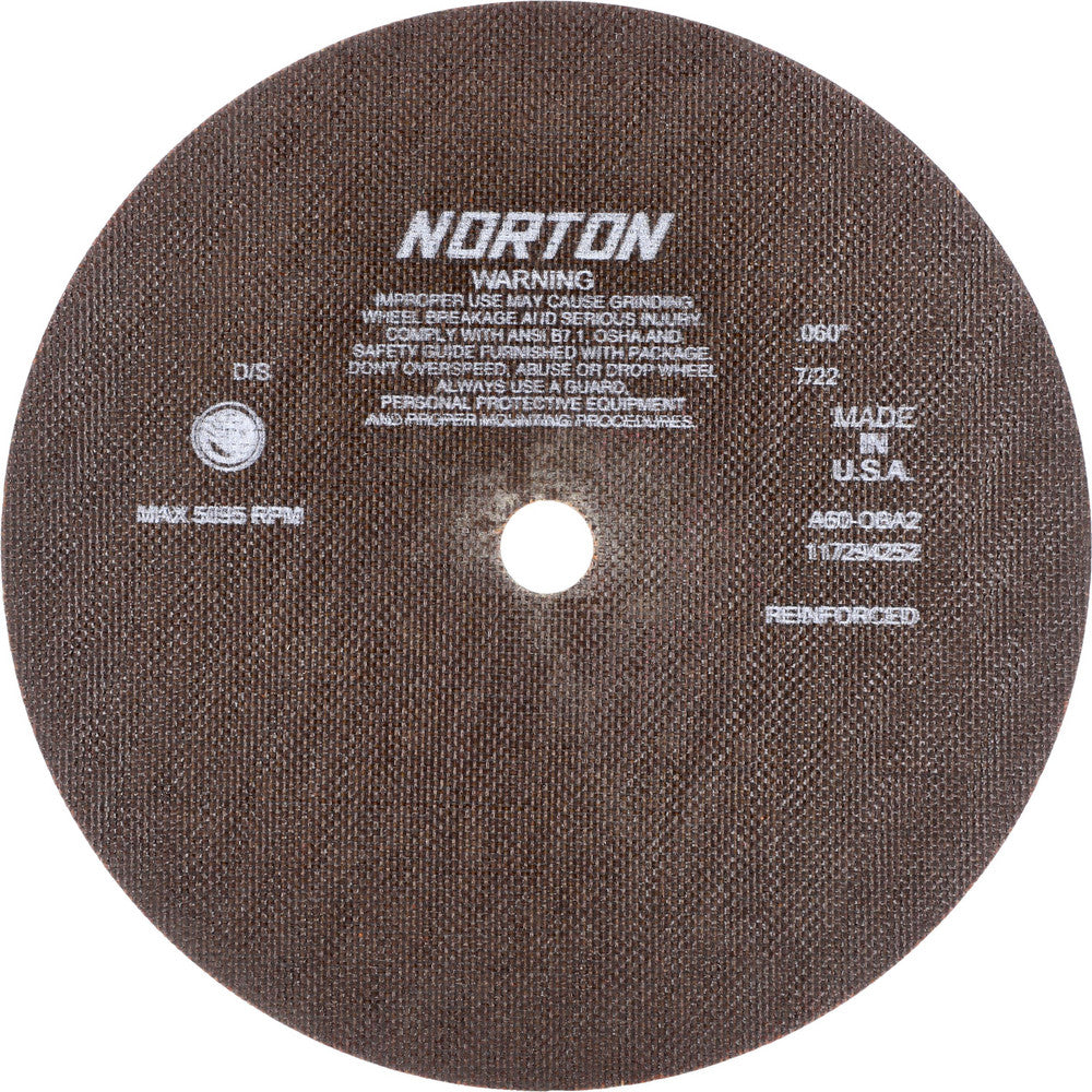 Norton 66253261811 Cutoff Wheel 12" Dia, 0.06" Thick, 1" Hole, Aluminum Oxide