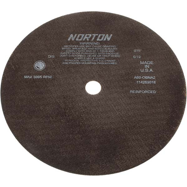 Norton 66253261910 Cutoff Wheel 12" Dia, 0.075" Thick, 1" Hole, Aluminum Oxide