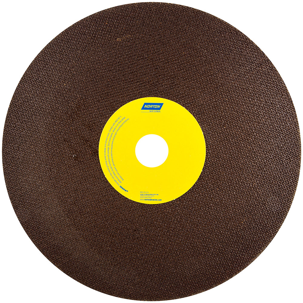 Norton 66253261858 Cutoff Wheel 12" Dia, 0.075" Thick, 1-1/4" Hole, Aluminum Oxide