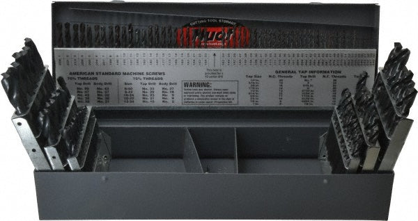 Value Collection 01356716 Drill Bit Set Screw Machine Length Drill Bits, 115 Pc, 0.04" Drill Bit Sizes118 &deg, High Speed Steel