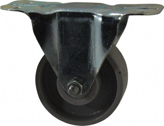 Fairbanks 33-3-IRB Rigid Top Plate Caster Semi-Steel, 3" Wheel Dia, 1-1/4" Wheel Width, 350 lb Capacity, 4" OAH