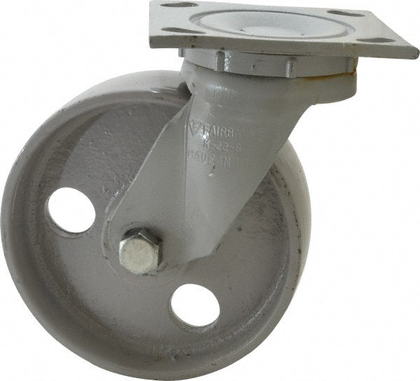 Fairbanks N22-6-IRB Swivel Top Plate Caster Semi-Steel, 6" Wheel Dia, 2" Wheel Width, 1,200 lb Capacity, 7-1/4" OAH