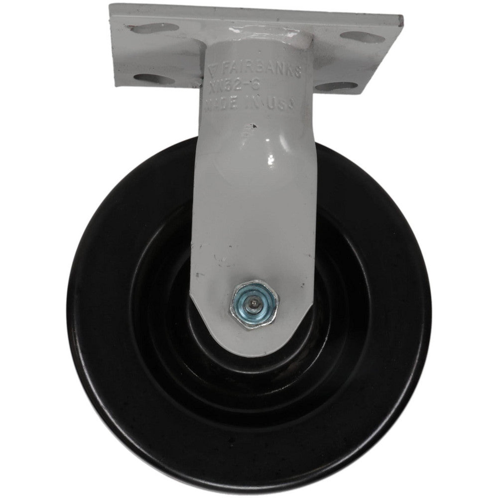 Fairbanks 1-N32-6-MC Rigid Top Plate Caster Phenolic, 6" Wheel Dia, 2" Wheel Width, 1,200 lb Capacity, 7-1/4" OAH