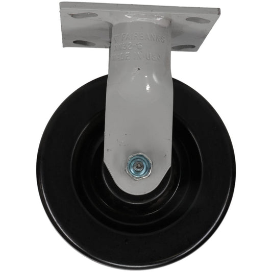 Fairbanks 1-N32-6-MC Rigid Top Plate Caster Phenolic, 6" Wheel Dia, 2" Wheel Width, 1,200 lb Capacity, 7-1/4" OAH