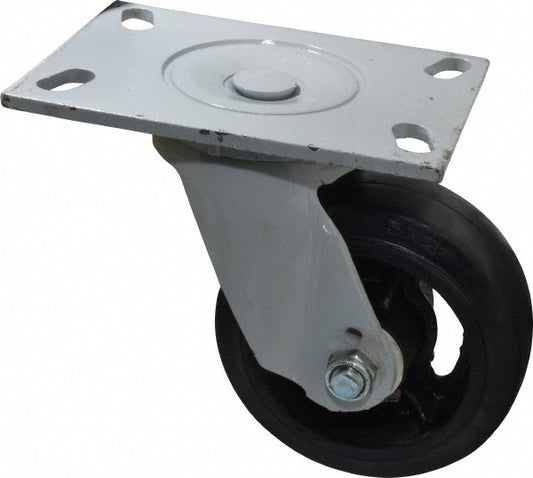 Fairbanks W26-5-RT Swivel Top Plate Caster Rubber, 5" Wheel Dia, 2" Wheel Width, 350 lb Capacity, 9-1/2" OAH