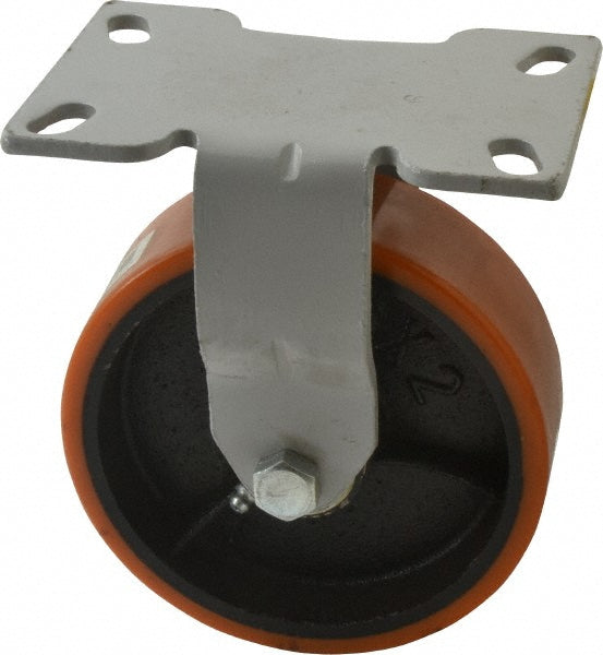 Fairbanks 1-W36-6-PO Rigid Top Plate Caster Polyurethane with Semi-Steel Center Polyurethane & Polyurethane Mold on Steel, 6" Wheel Dia, 2" Wheel Width, 1,000 lb Capacity, 7-1/4" OAH