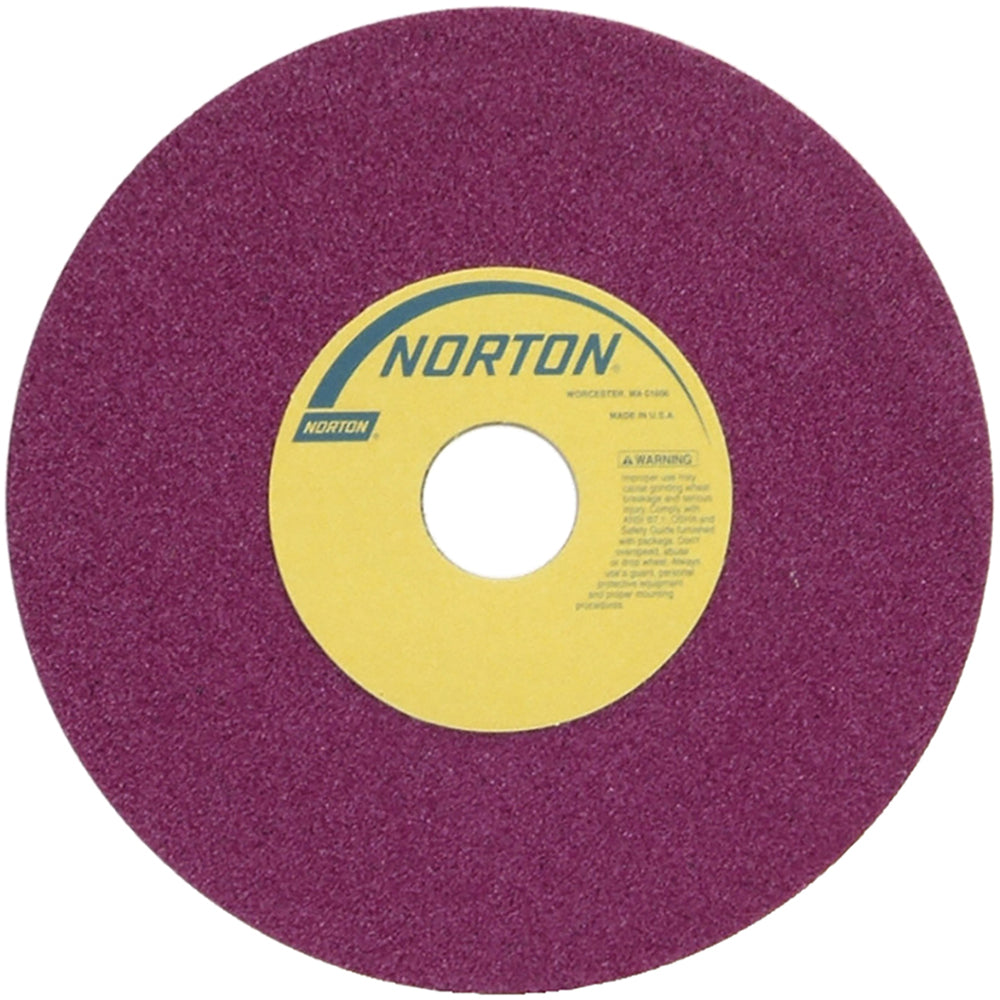 Norton 69936662104 Surface Grinding Wheel 8" Dia, 1/2" Thick, 1-1/4" Hole, 46 Grit, J Hardness