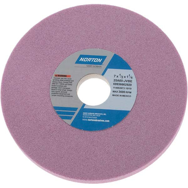 Norton 69936662920 Surface Grinding Wheel 7" Dia, 1/2" Thick, 1-1/4" Hole, 60 Grit, J Hardness