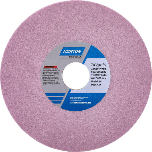 Norton 69936662922 Surface Grinding Wheel 7" Dia, 1/2" Thick, 1-1/4" Hole, 60 Grit, K Hardness