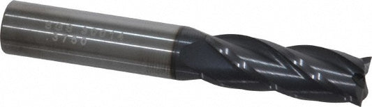 Kyocera SGS Precision Tools 30014 Square End Mill 3/8" Dia, 1" LOC, 4 Flute, Solid Carbide