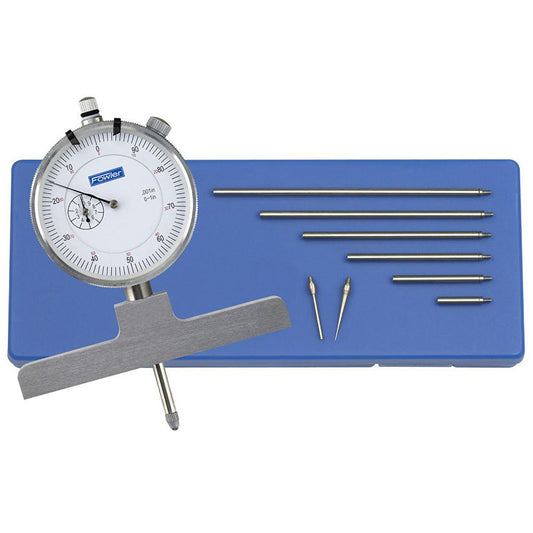 Fowler 52-125-006-1 0 to 22 Inch Range, Steel, White Dial Depth Gage