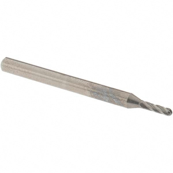 OSG 404-0625-BN Ball End Mill 0.0625" Dia, 0.1875" LOC, 4 Flute, Solid Carbide
