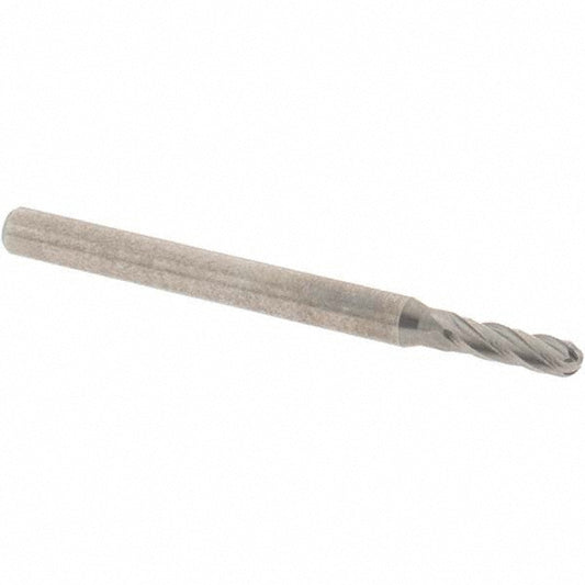 OSG 404-0938-BN Ball End Mill 0.0938" Dia, 0.3125" LOC, 4 Flute, Solid Carbide