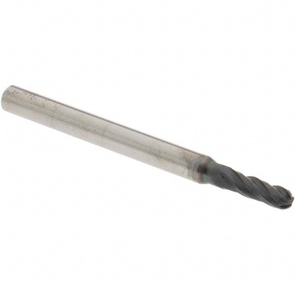 OSG 404-0938-BN11 Ball End Mill 0.0938" Dia, 0.3125" LOC, 4 Flute, Solid Carbide