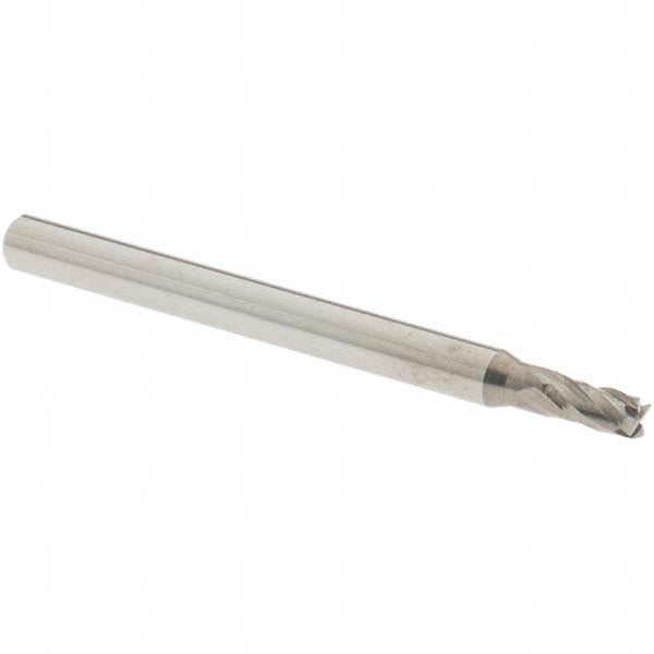 OSG 414-0938 Square End Mill 3/32'' Dia, 3/16'' LOC, 1/8'' Shank Dia, 1-1/2'' OAL, 4 Flutes, Solid Carbide