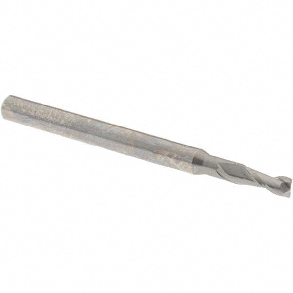 OSG 412-0938 Square End Mill 3/32'' Dia, 3/16'' LOC, 1/8'' Shank Dia, 1-1/2'' OAL, 2 Flutes, Solid Carbide